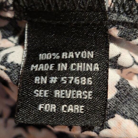 New Look Black, White, and Pink Floral Mini Dress- Size L - Picture 6 of 7